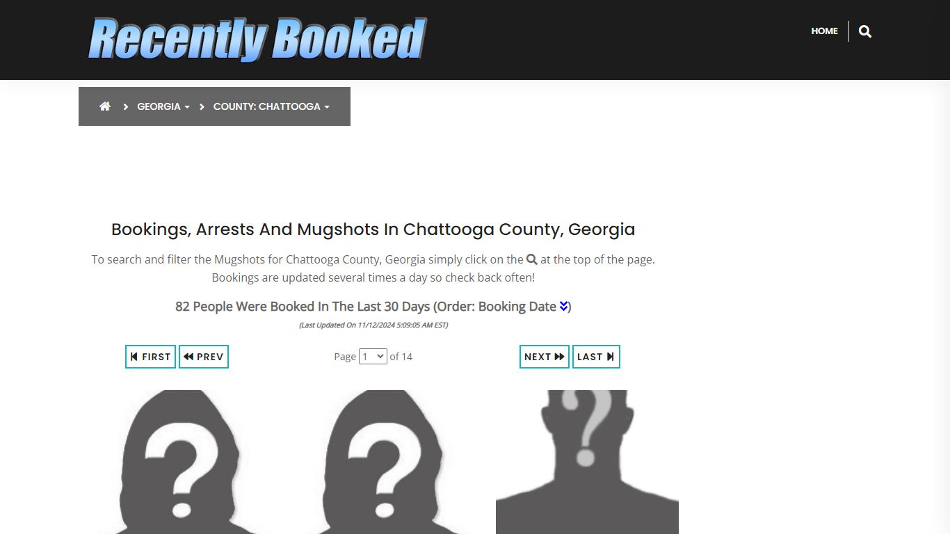 Bookings, Arrests and Mugshots in Chattooga County, Georgia