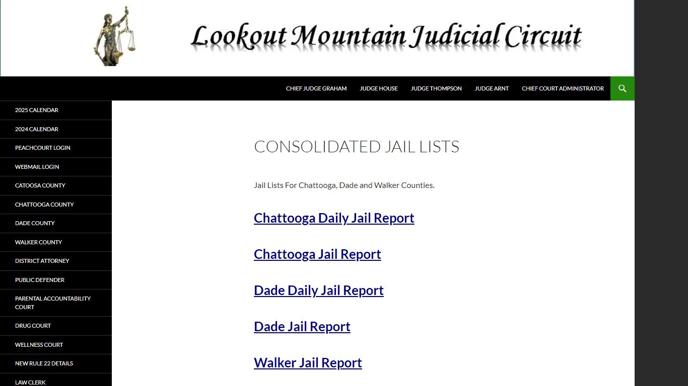 Consolidated Jail Lists | Lookout Mountain Judicial Circuit